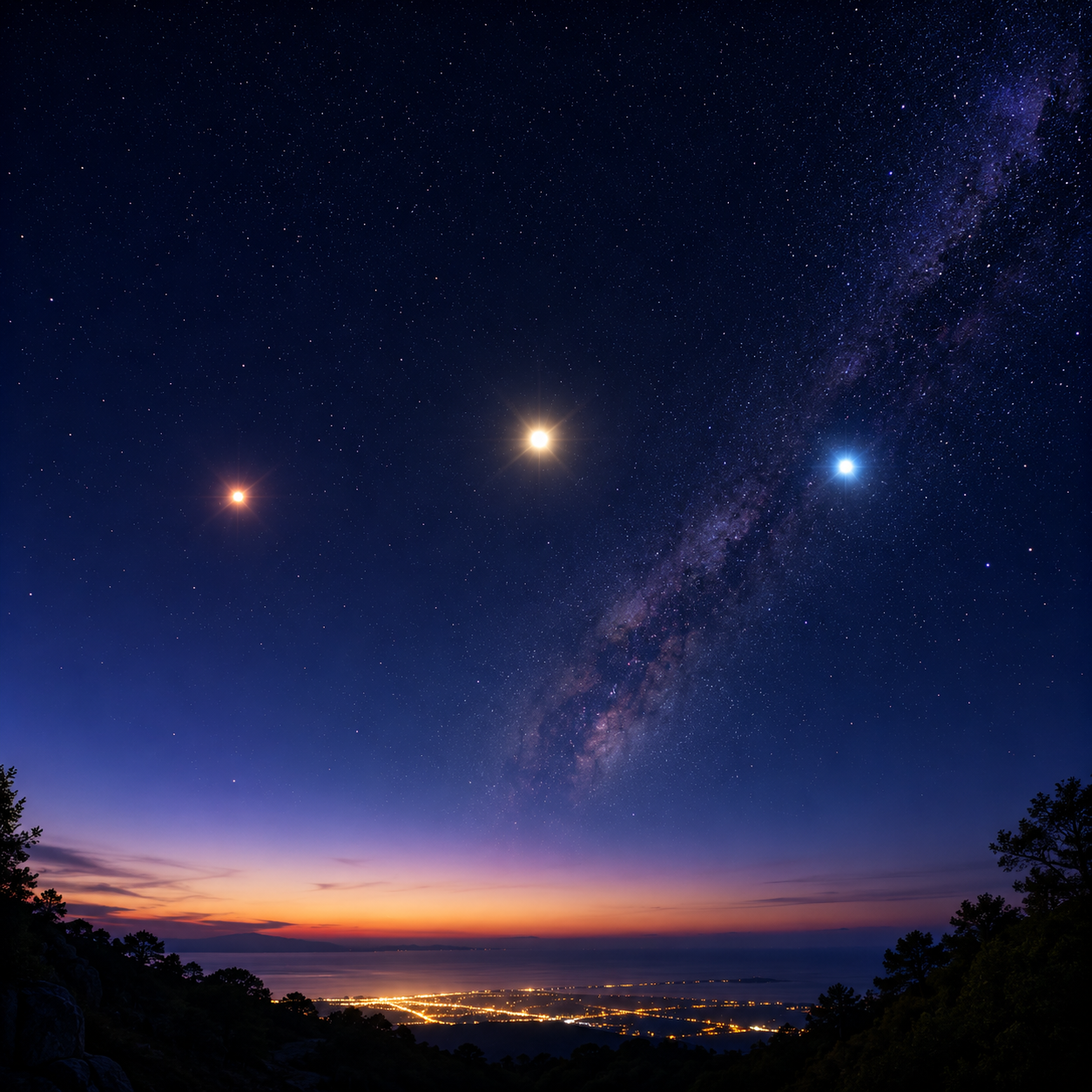 6月夜空中三颗明亮行星闪耀