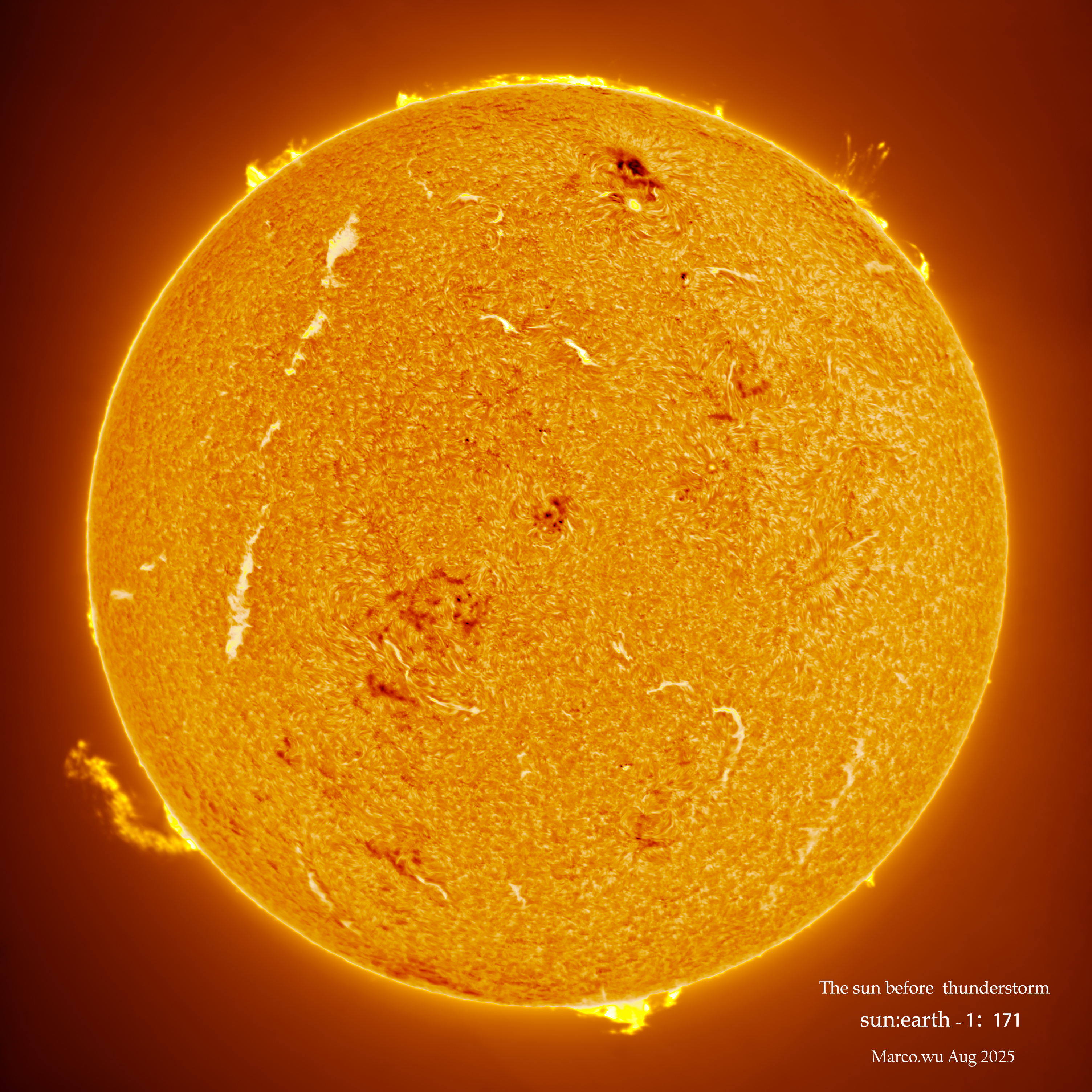 The sun before thunderstorm