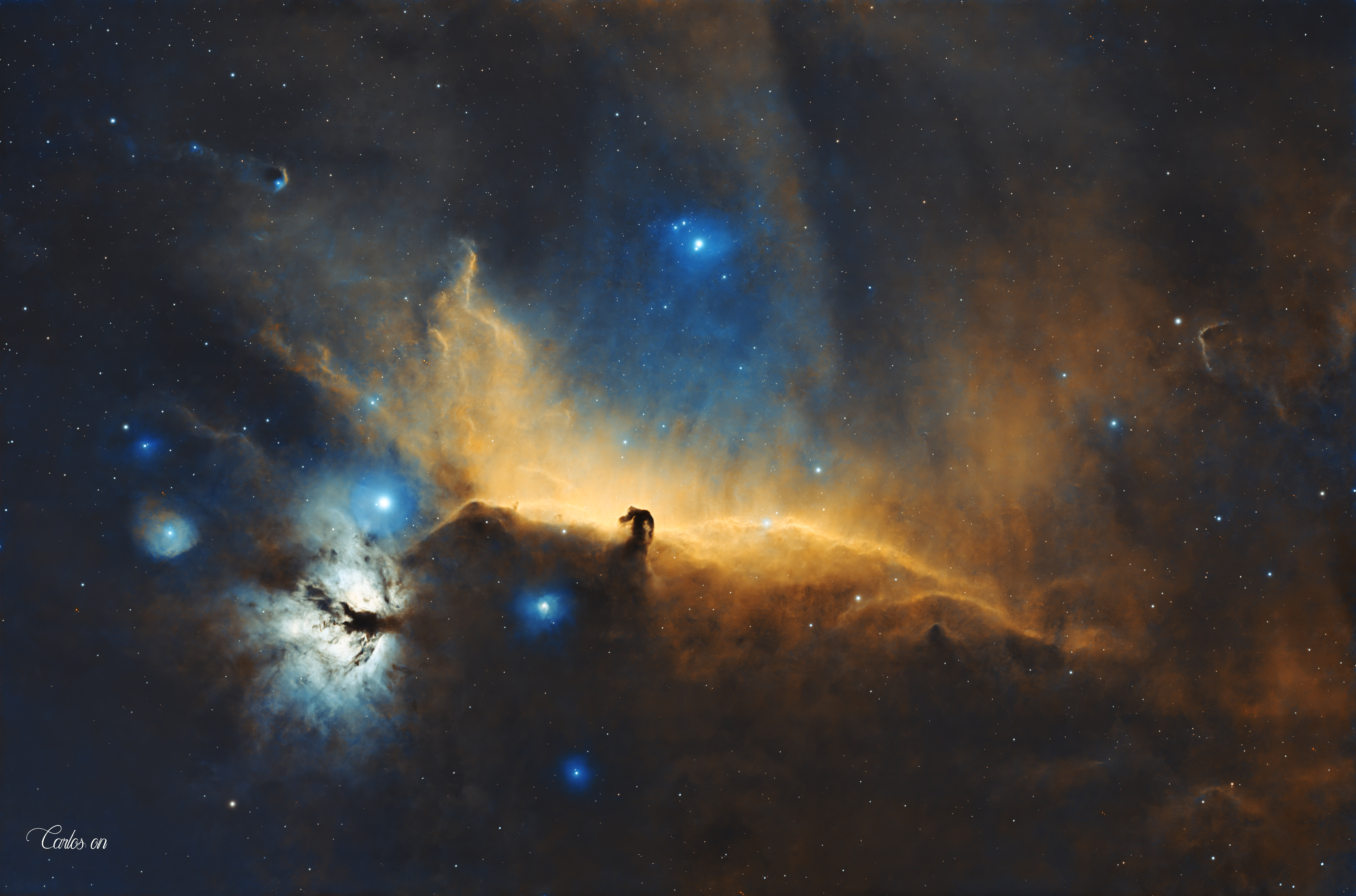 Nebulosa cabeza de caballo y de la llama